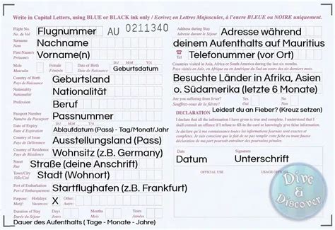 einreiseformular für mauritius.